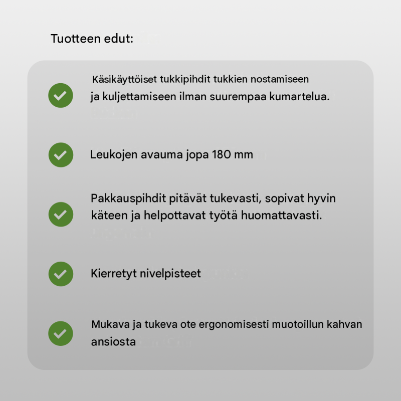 TrutzHolm käsikoura 4 kpl, punainen, 180 mm, puun ja kivien siirtämiseen