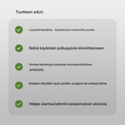 Polkupyöräteline 5 kpl, kuumasinkitty teräs, 1115 x 400 mm, betonoitava, 34849