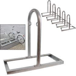 5 kpl polkupyörätelineitä Parker Typ U 10 paikkaa teräs 900 x 840 mm harmaa