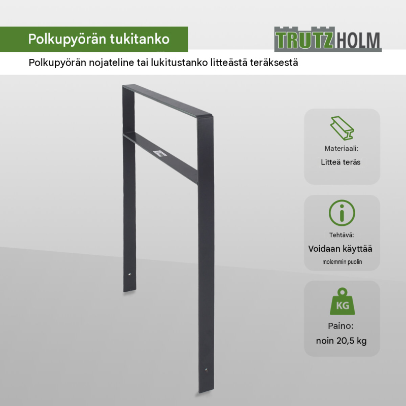 Polkupyöräteline 5 kpl, 2 paikkaa, 1140 x 770 mm, teräs, antrasiitti, betonoitava