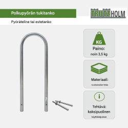 Polkupyöräteline 5 kpl, ruostumaton teräs, 1150 x 410 mm, betonoitava, 10 paikkaa
