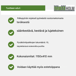 Polkupyöräteline 5 kpl, ruostumaton teräs, 1150 x 410 mm, betonoitava, 10 paikkaa