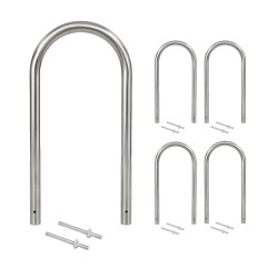 Polkupyöräteline 5 kpl ruostumaton teräs 115 x 58 cm 10 paikkaa betonoitava