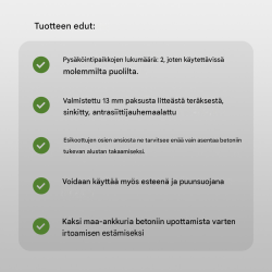 Polkupyöräteline 5 kpl, 2 paikkaa, 1150 x 760 mm, antrasiitti, betonoitava teräs