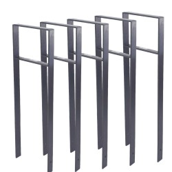Polkupyörän nojateline 5 kpl, 10 paikkaa, antrasiitti, 1165 x 390 mm, betoniin asennettava