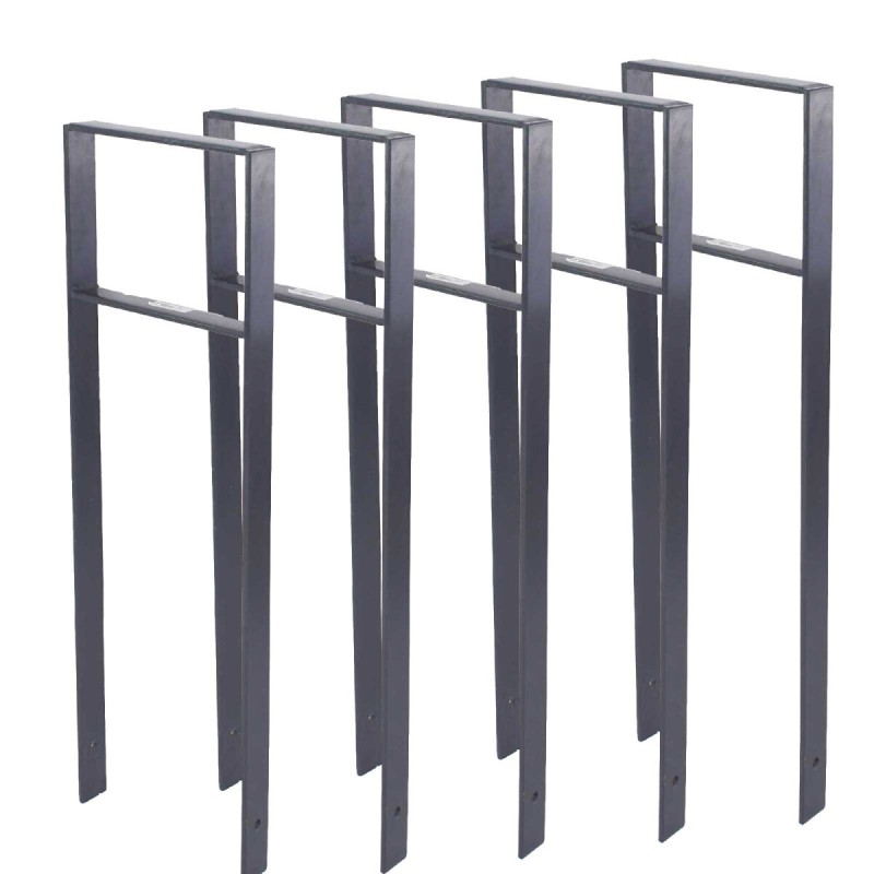 Polkupyörän nojateline 5 kpl, 10 paikkaa, antrasiitti, 1165 x 390 mm, betoniin asennettava