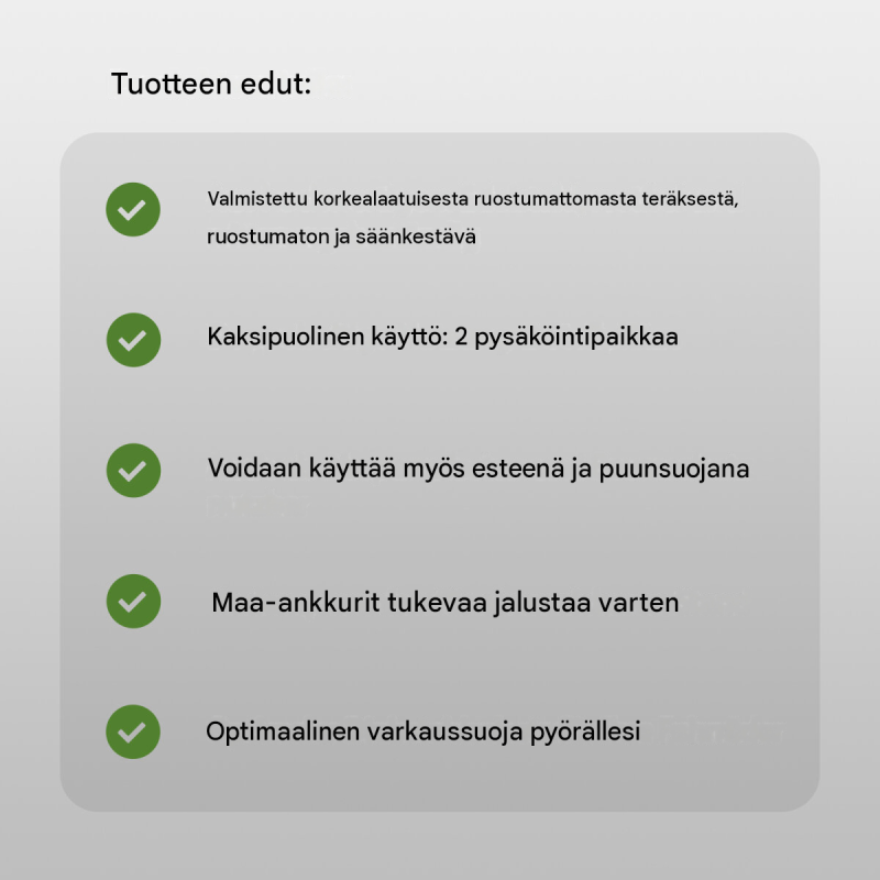 TRUTZHOLM pyöräteline 5 kpl, ruostumaton teräs, 1180 x 780 mm, Ø 60 mm, betoniasennus