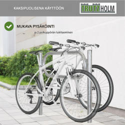 TRUTZHOLM-pyöräteline 5 kpl, tyyppi O, 1150 x 1240 mm, kuumasinkitty teräs, 2 pyörälle kpl