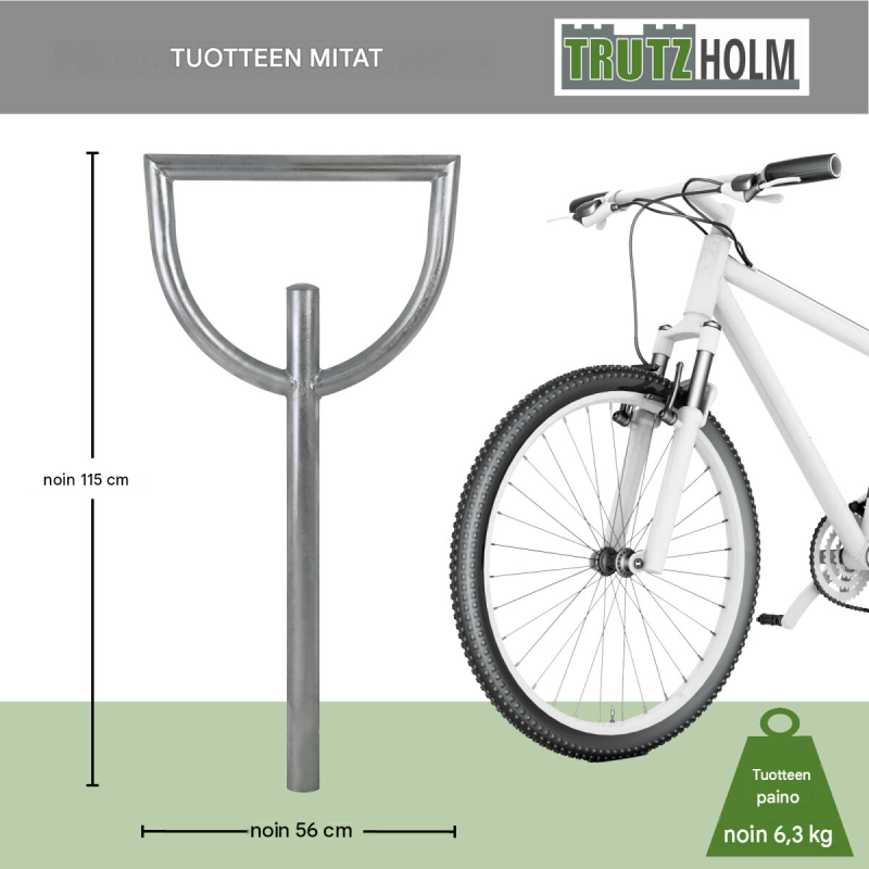 TRUTZHOLM-polkupyöräteline 5 kpl, 115 x 56 cm, kuumasinkitty teräs, 2 pyörälle