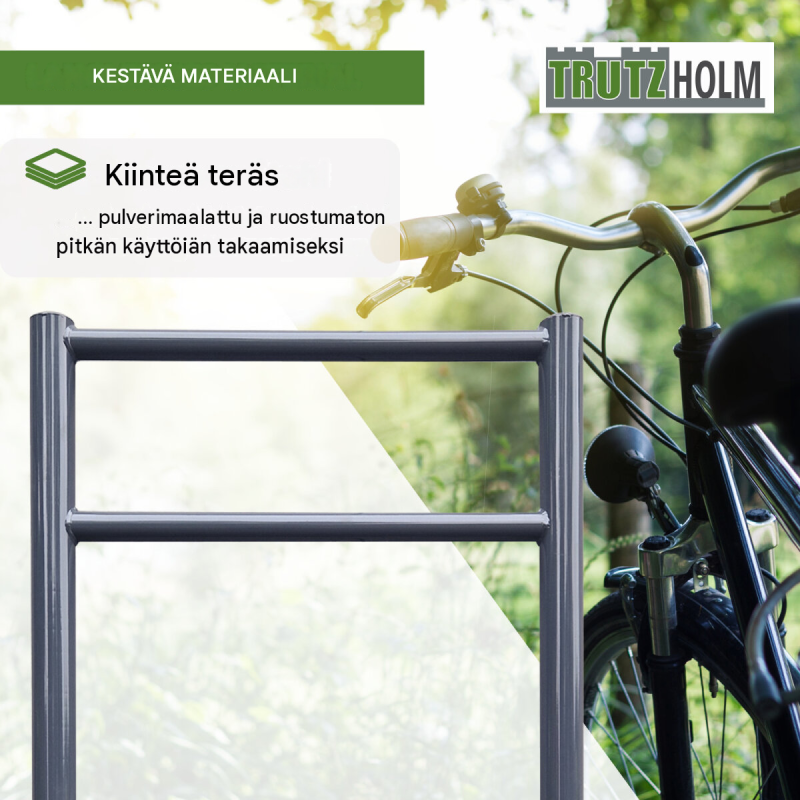Pyöräteline 5 kpl, polvituki, 1150 x 750 mm, teräs, Anthrazit RAL 7016