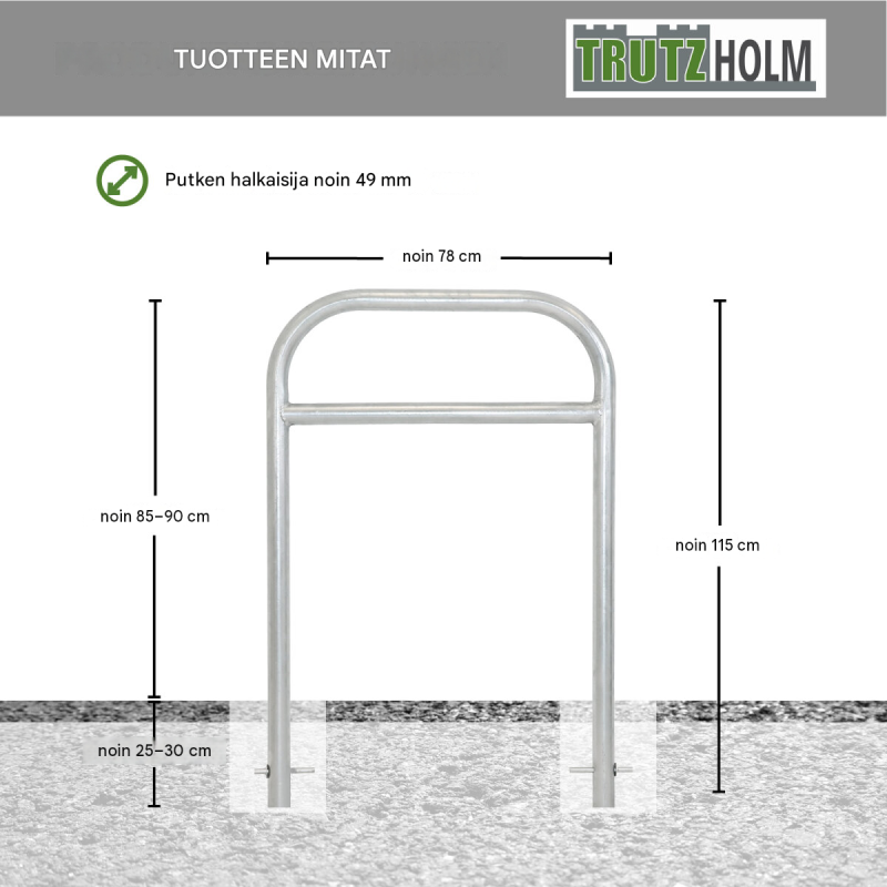 TRUTZHOLM-polkupyöräteline 5 kpl, teräs, kuumasinkitty, 1150 x 780 mm, 2 pyörälle