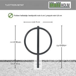 TRUTZHOLM-pyöräteline 5 kpl, 115 x 76 cm, teräs, antrasiitti, betonointiin