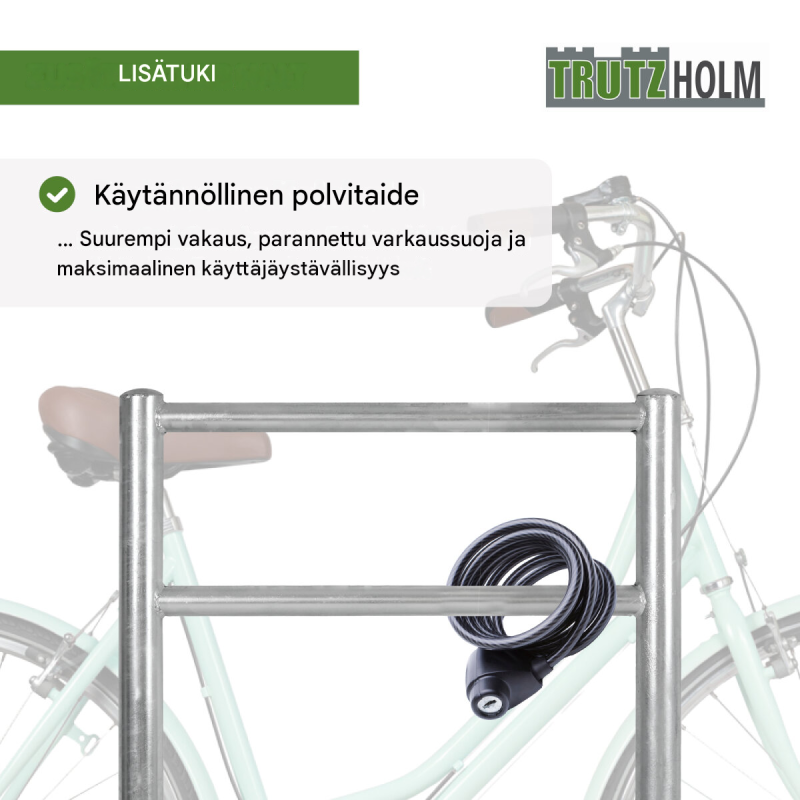 TRUTZHOLM-pyöräteline 5 kpl polvituella, kuumasinkitty teräs, 1150 x 750 mm, 10 maa-ankkuria