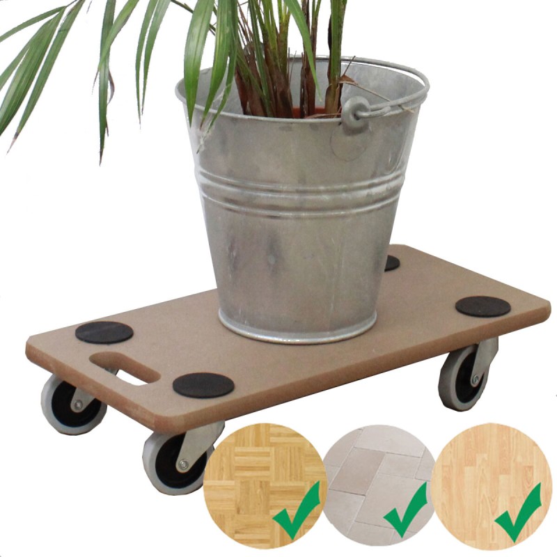 Kuljetusalustat 6 kpl, MDF, 200 kg, 4 kääntöpyörää, kantokahva