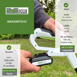 TRUTZHOLM akkumultivaattori 20 V, 19 cm, 24 terää, 2 akkua ja laturi