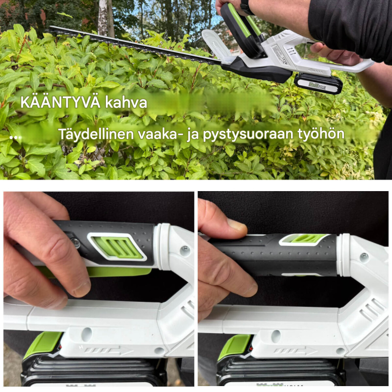 TRUTZHOLM akkupensasleikkuri 20 V 2,0 Ah, 520 mm, 65 mm, 180° kahva