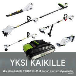 Akku-pensasleikkuri 20 V, 2 x 2,0 Ah, 520 mm, 65 mm, pikalaturi