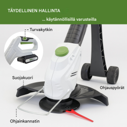 TRUTZHOLM akkuruohotrimmeri 20 V 2,0 Ah, 26 cm, 20 nylonvaraterää