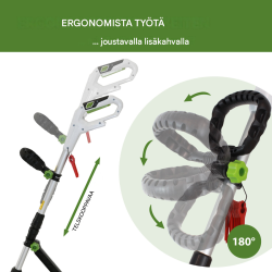 TRUTZHOLM akkuruohotrimmeri 20 V, 2 akkua, 26 cm, 60 nylon-terää