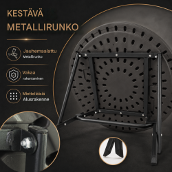 Taitettava bistropöytä TrutzHolm 60 cm, harmaa puukuosi, muovilevy, 72,5 cm