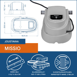 Bestway®-allaslämmitin 2800 W 58259, 40 °C, 1.520-17.035 l, 3.785 l/h