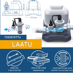 Bestway Hydrogenic™ 6 g/h suolavesijärjestelmä, altaille 26.498 l asti, 220–240 V, 80 W, 58678