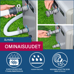 Bestway Air Energy 1200 W lämpöpumppu uima-altaalle 58748, 4 400 W, 30 000 l