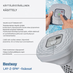Bestway LAY-Z-SPA® Hydrogenic™ suolavesijärjestelmä, 0,5 g/h, enintään 1 400 l
