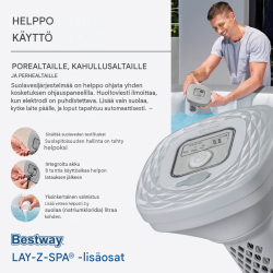 Bestway LAY-Z-SPA® Hydrogenic™ suolavesijärjestelmä, 0,5 g/h, enintään 1 400 l
