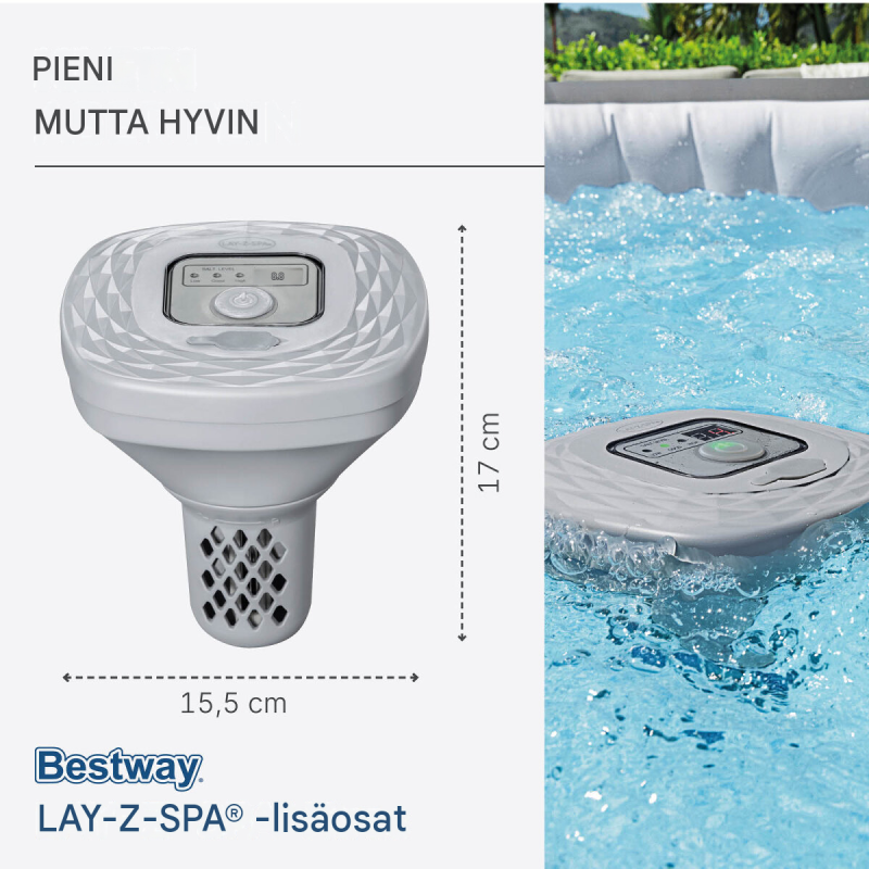 Bestway LAY-Z-SPA® Hydrogenic™ suolavesijärjestelmä, 0,5 g/h, enintään 1 400 l