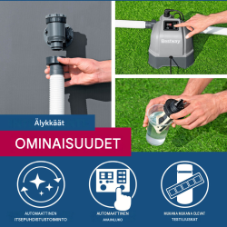 Bestway® Hydrogenic 12 g/h suolavesijärjestelmä, 100 W, enintään 56.775 l altaisiin