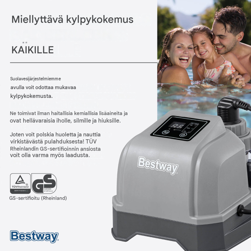 Bestway® Hydrogenic™ 2 g/h suolavesilaite altaille enintään 8.327 l