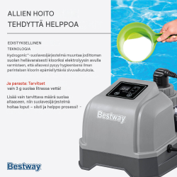 Bestway® Hydrogenic™ 2 g/h suolavesilaite altaille enintään 8.327 l