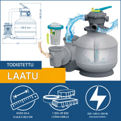 Bestway hiekkasuodatinjärjestelmä ajastimella, 230 W, 58497