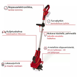 Einhell GE-CR 18/20 Li E-Solo puutarhajyrsin, 18 V, 20 cm, 2,5 Ah akku ja laturi