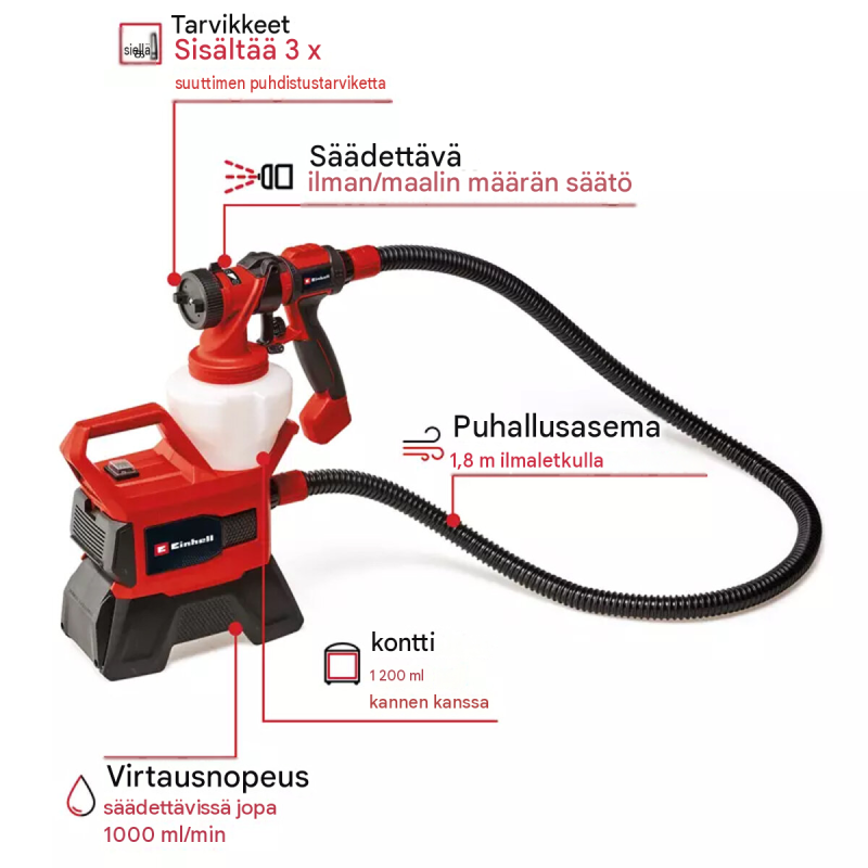 Einhell TE-SY 18/90 Li-Solo akkumaaliruisku, 18 V, 1200 ml