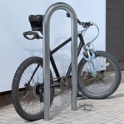 Polkupyöräteline 2 pyörälle, ruostumaton teräs, 1150 x 410 mm, betonoitava, 48 mm