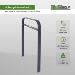 Polkupyöräteline 2 paikalle, 1150 x 760 mm, galvanoitu teräs, antrasiitti, betonointiin