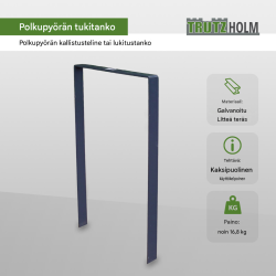 Polkupyöräteline 2 paikkaa, 1150 x 760 mm, galvanoitu teräs, anthrazit RAL 7016
