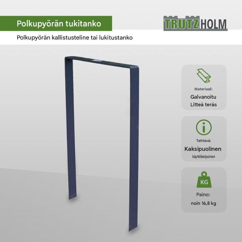 Polkupyöräteline 2 paikkaa, 1150 x 760 mm, galvanoitu teräs, anthrazit RAL 7016