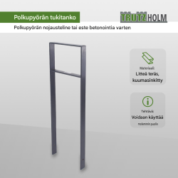 Pyöräteline 2 polkupyörälle, kaksipuolinen, antrasiitti, 1165 x 390 mm, teräs