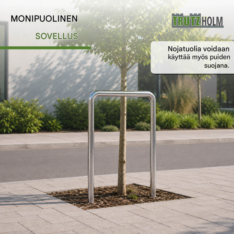 Polkupyöräteline 1180 x 780 x 60 mm, ruostumaton teräs, 2 pyörälle, betonoitava
