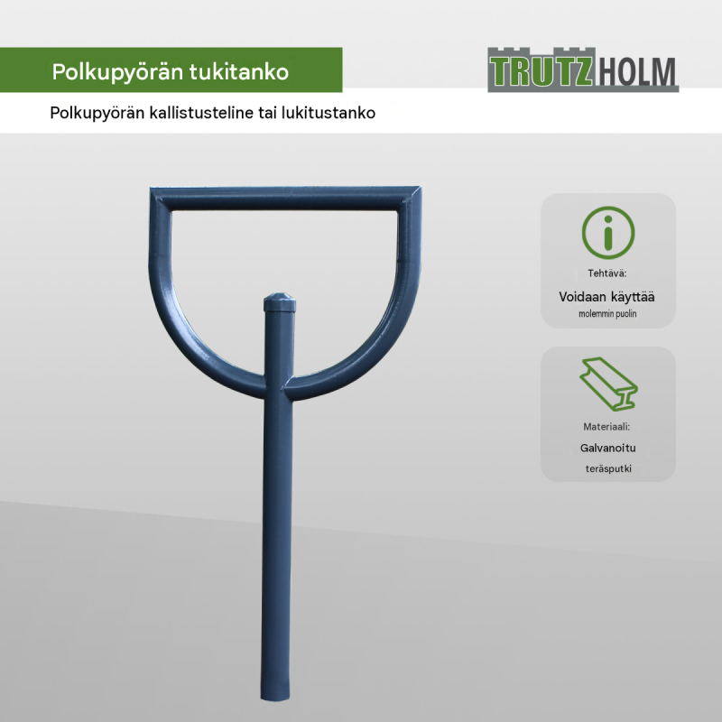 Polkupyörien nojateline 2 paikalle, teräs, antrasiitinharmaa, 1180 x 560 mm, betonoitava
