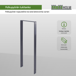 Polkupyöräteline 2 pyörälle, betonoitava, 119 x 39 cm, 13 mm teräs, antrasiitti/harmaa RAL 7016