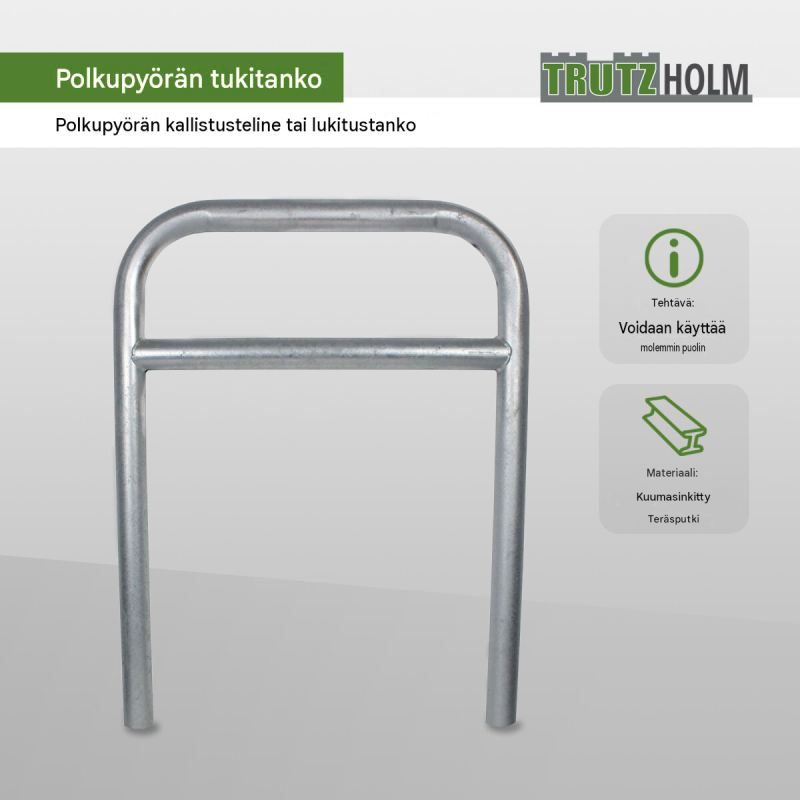 Pyöräteline 2 paikalle, teräs, Feuerverzinkt, 780 x 1150 mm, putki Ø 60 mm, betonoitava