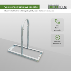 Polkupyöräteline 2 pyörälle, kuumasinkitty teräs, 900 x 840 x 400 mm, harmaa