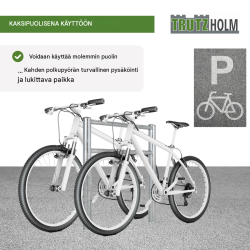 Polkupyöräteline polvituella 2 pyörälle, kuumasinkitty teräs, 1150 x 750 mm, tyyppi H