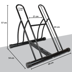 Polkupyöräteline 2 polkupyörälle, musta teräs, vierekkäin tai vastakkain, 35-60 mm rengasleveys