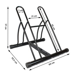 Polkupyöräteline 4 pyörälle, 2 kpl, mustaksi maalattu, 35-60 mm renkaat