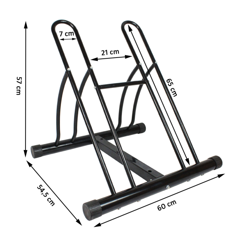 Polkupyöräteline 4 pyörälle, 2 kpl, mustaksi maalattu, 35-60 mm renkaat